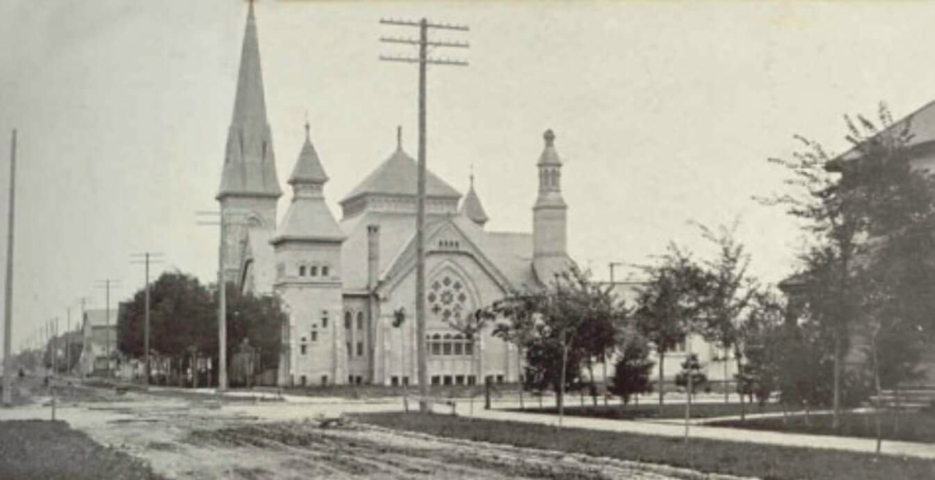 3rd Knox building, c 1900, at NE corner of  Donald and Ellice.